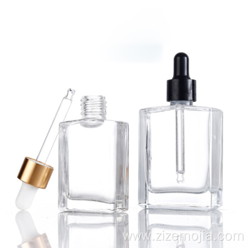 Clear square shape dropper bottle for essential oil